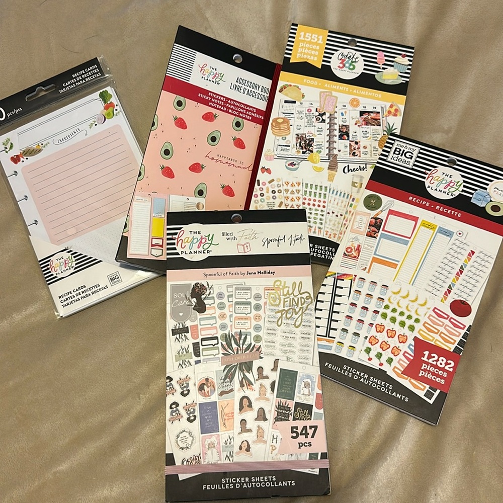 Happy planner stickers and recipe cards